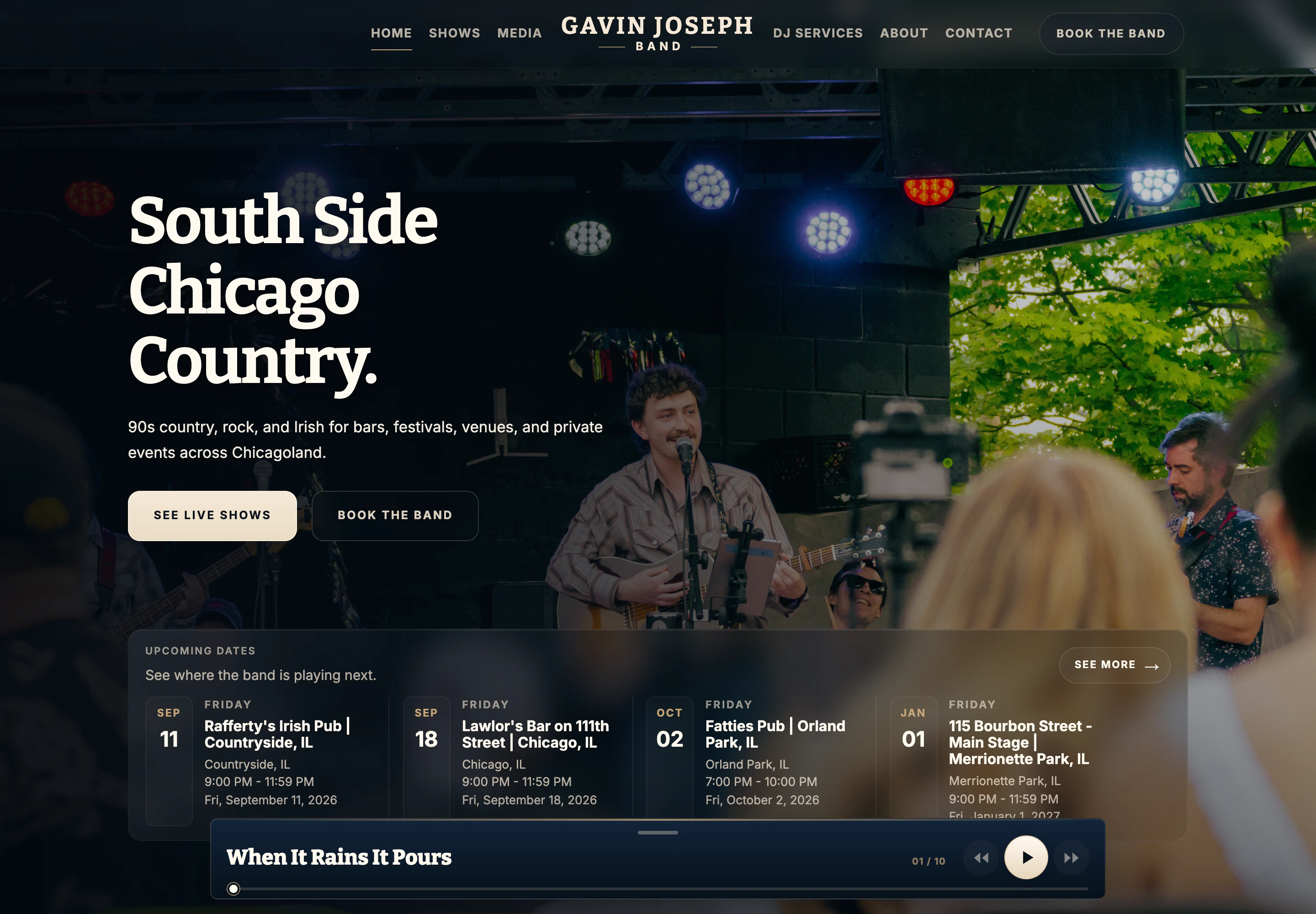 Gavin Joseph Band website preview